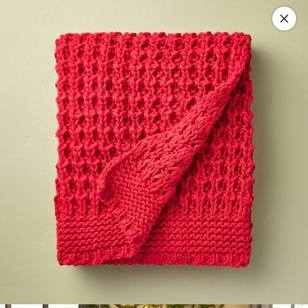 Hearth & Hand Red Chunky Knit Throw